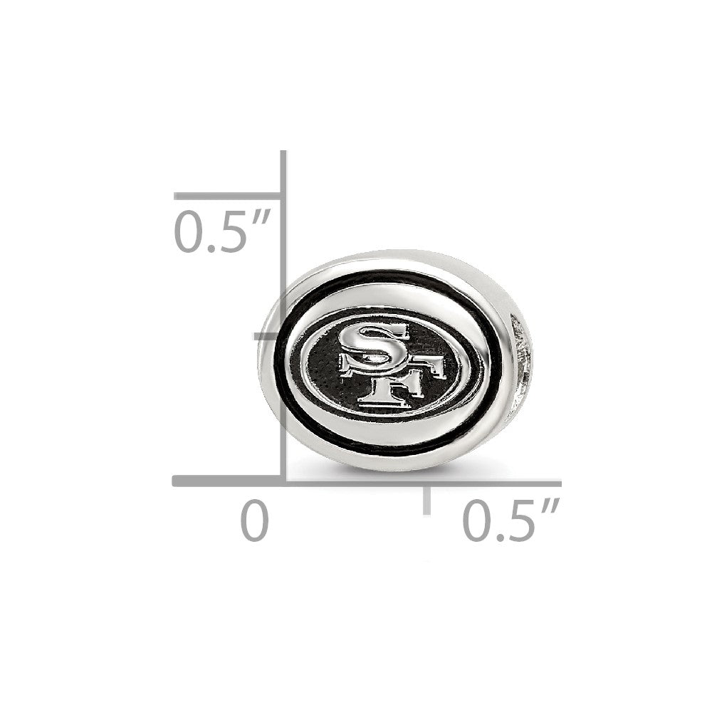 Sterling Silver Antiqued San Francisco 49ers NFL Bead