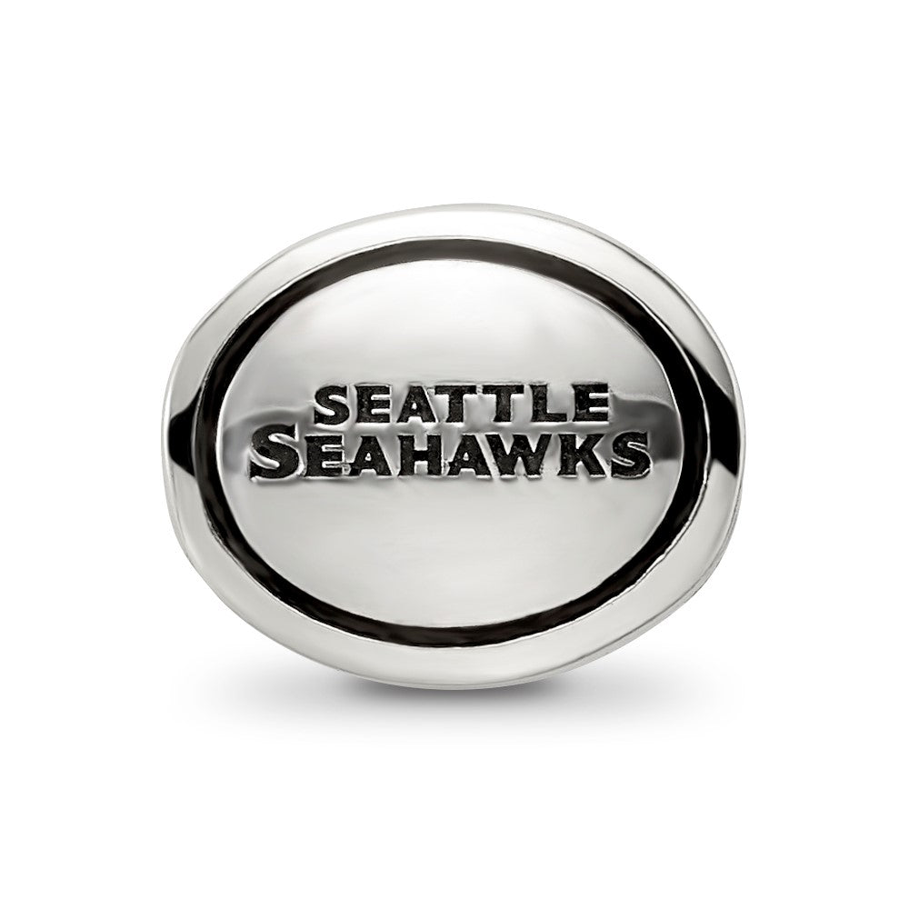 Sterling Silver Antiqued Seattle Seahawks NFL Bead