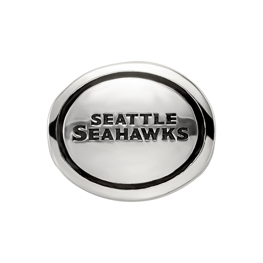 Sterling Silver Antiqued Seattle Seahawks NFL Bead
