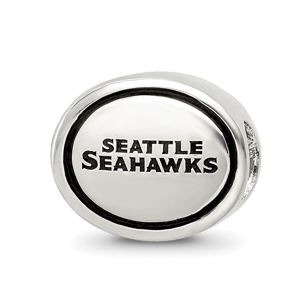 Sterling Silver Antiqued Seattle Seahawks NFL Bead