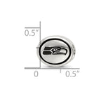 Sterling Silver Antiqued Seattle Seahawks NFL Bead