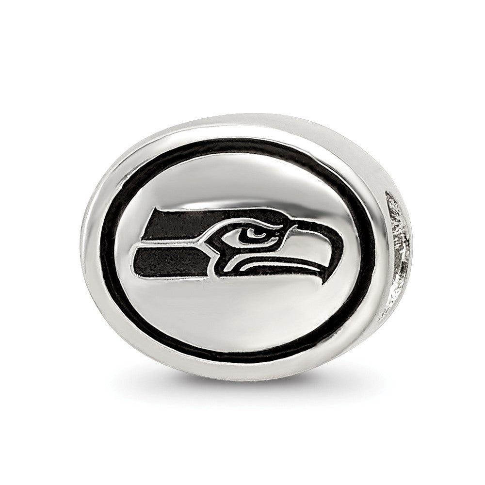 Sterling Silver Antiqued Seattle Seahawks NFL Bead