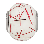 Sterling Silver Reflections White w/RedConfetti Glass Bead