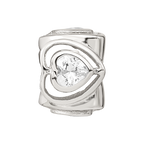 Sterling Silver Reflections Clear CZ Heart Bead