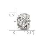 Sterling Silver Reflections Clear CZ Heart Bead