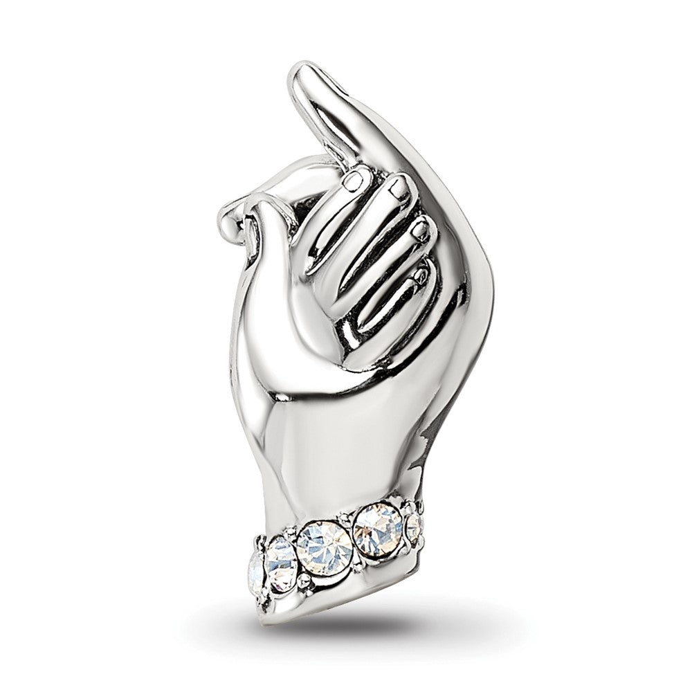 Sterling Silver Reflections Crystals Mother & Child Hand Bead