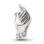 Sterling Silver Reflections Crystals Mother & Child Hand Bead