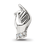 Sterling Silver Reflections Crystals Mother & Child Hand Bead