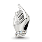 Sterling Silver Reflections Crystals Mother & Child Hand Bead