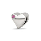 Sterling Silver Reflections Pink Crystal 2pc Heart Bead