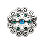 Sterling Silver Reflections Blue/Green Crystals Flower Bead