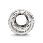 Sterling Silver Reflections with Crystals Heart Spinner Bea