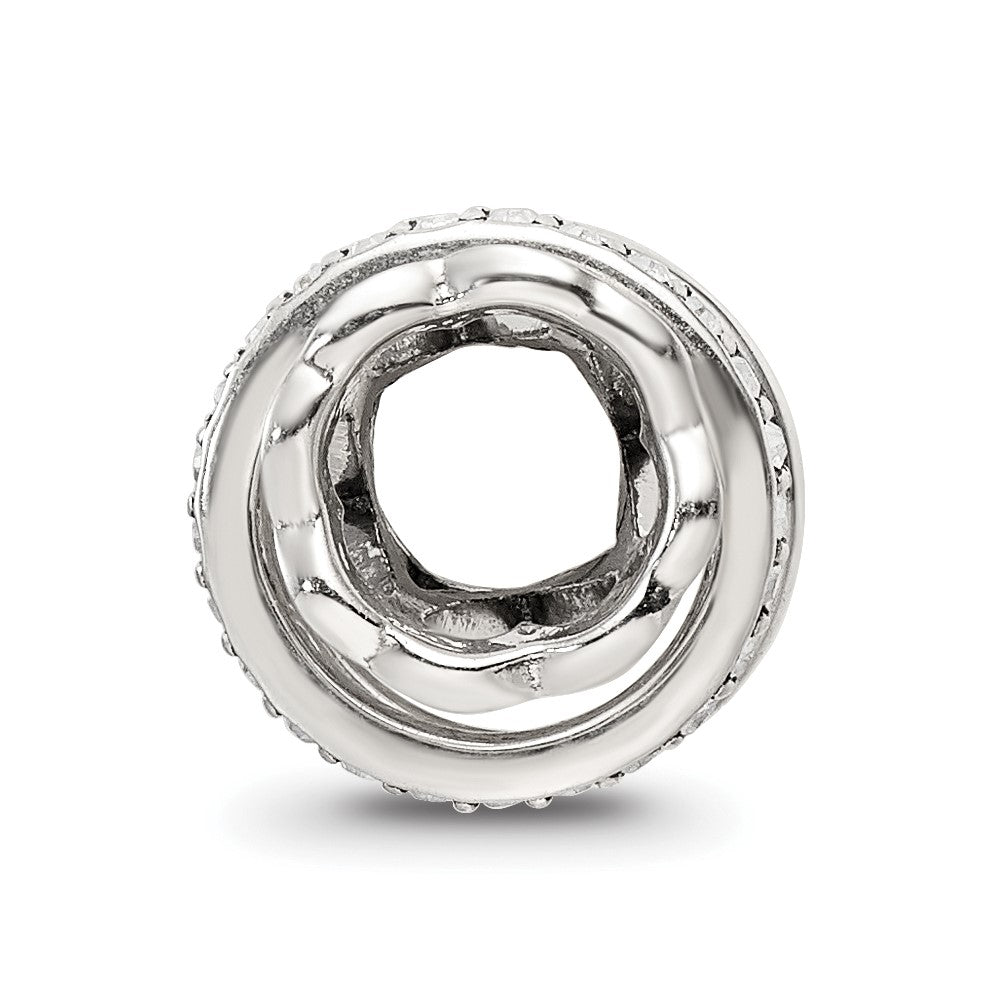Sterling Silver Reflections with Crystals Heart Spinner Bea
