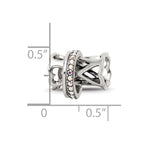 Sterling Silver Reflections with Crystals Heart Spinner Bea