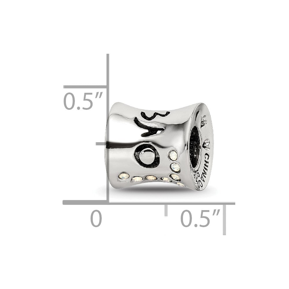Sterling Silver Reflections Crystal Love Bead