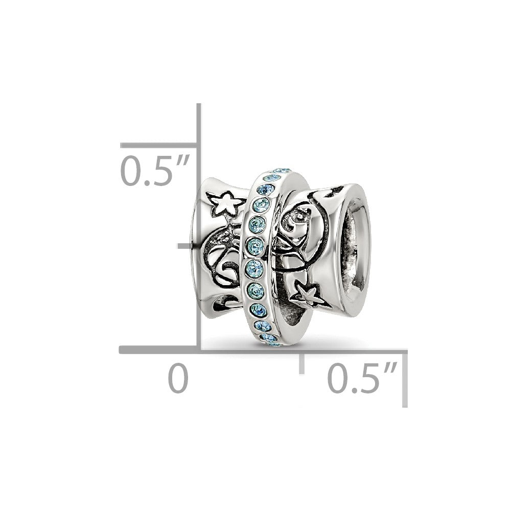 Sterling Silver Reflections Crystals Nouveau Spinner Bead