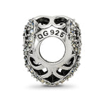 Sterling Silver Reflections Crystal Filigree Heart Bead