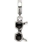 Sterling Silver Reflections Black Enamel Sunglasses Dangle Bead