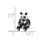 Sterling Silver Reflections Black Enamel Mama Panda Bead