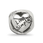 Sterling Silver Reflections Live Simply Trilogy Bead