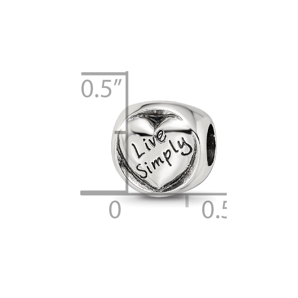 Sterling Silver Reflections Live Simply Trilogy Bead