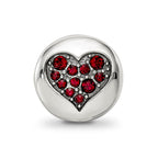 Sterling Silver Reflections Jan Red Crystal Faith Heart Bead