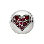 Sterling Silver Reflections Jan Red Crystal Faith Heart Bead