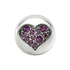 Sterling Silver Reflections Feb Purple Crystal Peace Heart Bead