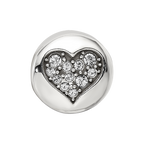 Sterling Silver Reflections April Clear Crystal Love Heart Bead