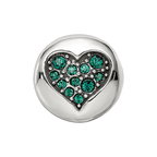 Sterling Silver Reflections May Green Crystal Success Heart Bead