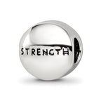 Sterling Silver Reflections Aug Lt Gn Crystal Strength Heart Bead
