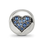 Sterling Silver Reflections Sep Blue Crystal Wisdom Heart Bead