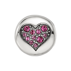 Sterling Silver Reflections Oct Pink Crystal Hope Heart Bead