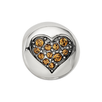 Sterling Silver Reflections Nov Yellow Crystal Balance Heart Bead