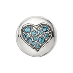 Sterling Silver Reflections Dec Blue Crystal Luck Heart Bead