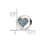 Sterling Silver Reflections Dec Blue Crystal Luck Heart Bead