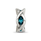 Sterling Silver Reflections Crystal Marquis Twist Bead