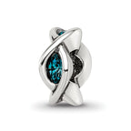 Sterling Silver Reflections Crystal Marquis Twist Bead