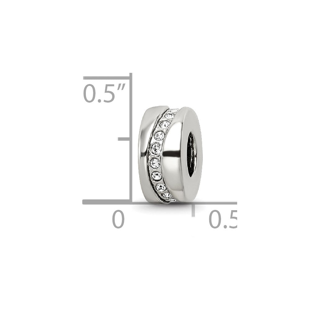 Sterling Silver Reflections Crystal Meandering Bead