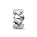 Sterling Silver Reflections Crystal Endless Hearts Bead
