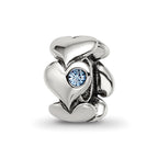 Sterling Silver Reflections Crystal Endless Hearts Bead