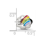 Sterling Silver Reflections Enamel Rainbow Bead