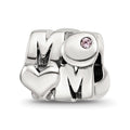 Sterling Silver Reflections Pink Crystals MOM Bead