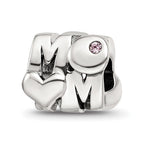 Sterling Silver Reflections Pink Crystals MOM Bead