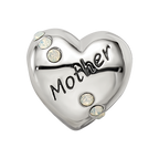 Sterling Silver Reflections Crystals Mother Heart Bead