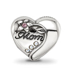 Sterling Silver Reflections Crystals Mother's Heart Bead