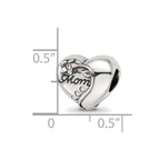 Sterling Silver Reflections Crystals Mother's Heart Bead