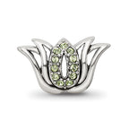 Sterling Silver Reflections with Crystals Pav‚ Lotus Bead