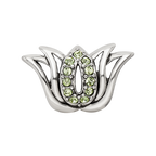 Sterling Silver Reflections with Crystals Pav‚ Lotus Bead