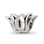 Sterling Silver Reflections with Crystals Pav‚ Lotus Bead